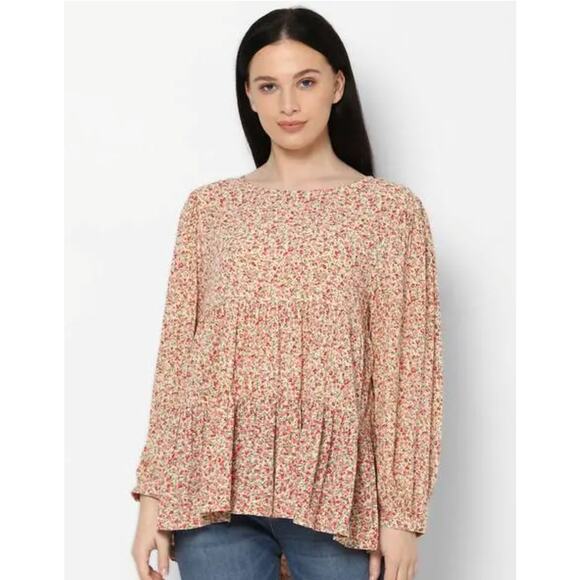 AEO American Eagle Breezy Spring Boho Tunic in Floral, Size Small, ECU - Picture 2 of 16